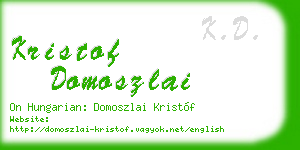 kristof domoszlai business card