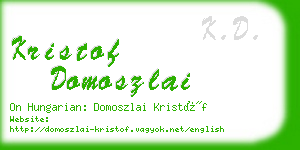 kristof domoszlai business card